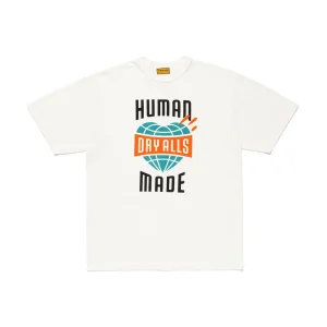 Human Made Dry Alls White Graphic T Shirt front view