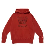 Front view of The Future in The Past Human Made Tsuriami Hoodie Burgundy