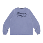Human Made Henley Neck Sweatshirt Blue back view.