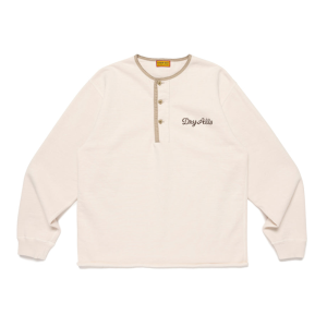 Human Made Henley Neck Sweatshirt White front view.