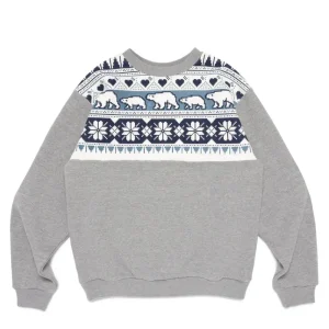 Human Made Snowflakes Sweatshirt Gray front view with snowflake graphic