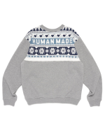Human Made Snowflakes Sweatshirt Gray back view plain design