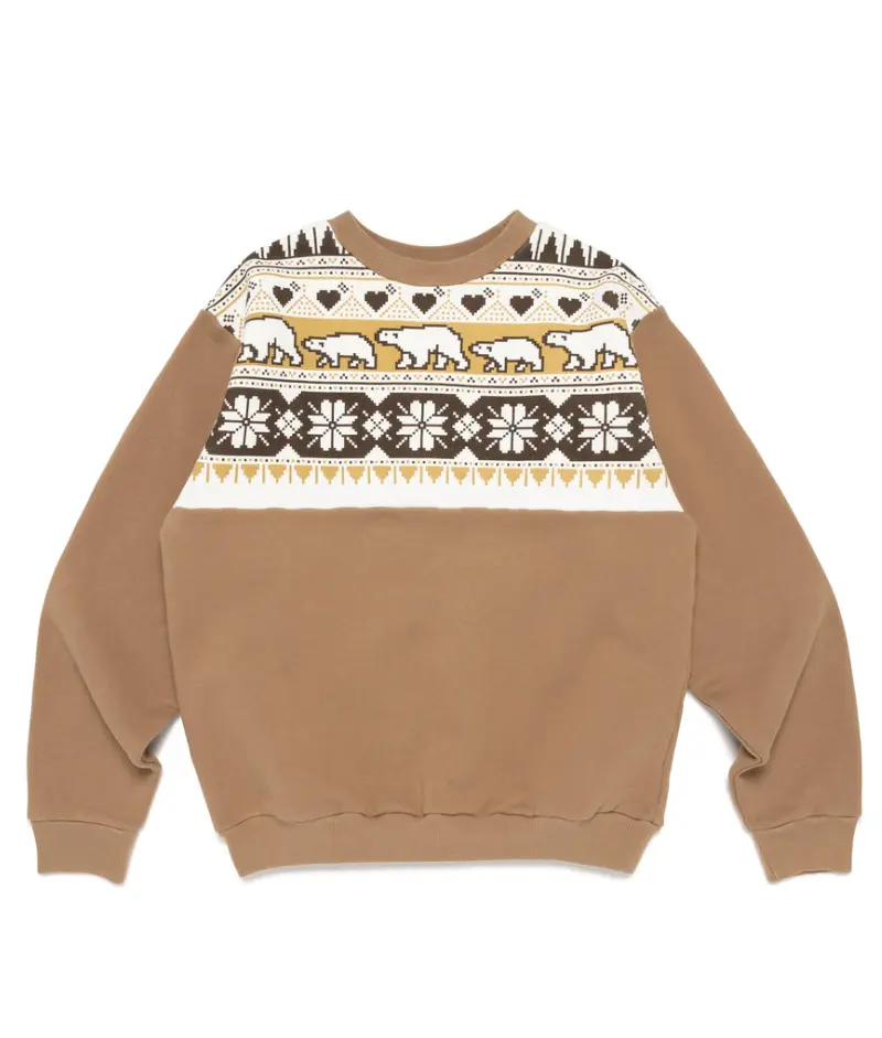 Human Made Snowflakes Sweatshirt Beige – Front Human Made Snowflakes Sweatshirt Beige front view