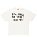 Front view of the Human Made New Future in The Past White t-shirt showing the design.