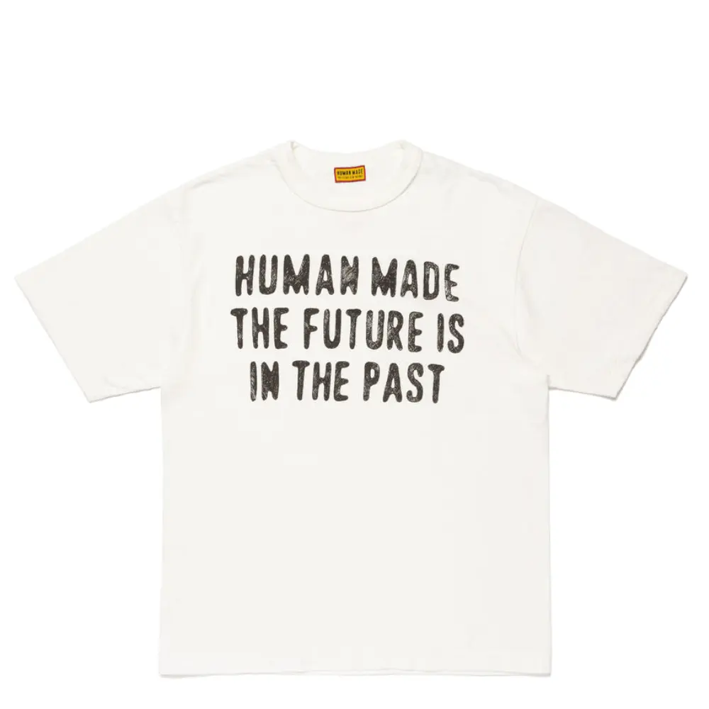 Human Made New Future in The Past White T-shirt Front View Front view of the Human Made New Future in The Past White t-shirt showing the design.