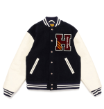 HUMAN MADE VARSITY JACKET NAVY front view