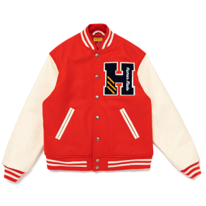 HUMAN MADE VARSITY JACKET NAVY front view