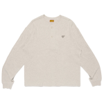Human Made Henley Neck Shirt White front view.