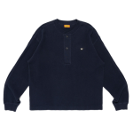 Human Made Henley Neck Shirt Navy front view