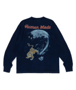 Human Made Indigo Dye T Shirt front view indigo blue Japanese cotton tee