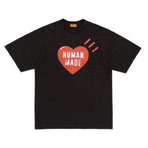 Human Made Shining Heart T Shirt Black front view