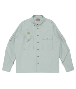 Human Made Hunting Shirt Blue front view simple design