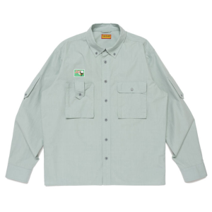 Human Made Hunting Shirt Blue front view simple design