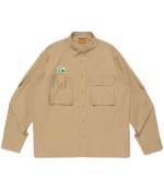 Human Made Hunting Shirt Beige front view simple design