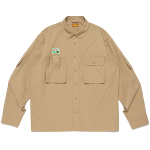 Human Made Hunting Shirt Beige front view simple design