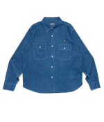 Human Made Indigo Dye Shirt front view with indigo blue cotton fabric