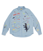 HUMAN MADE embroidered chambray shirt front view