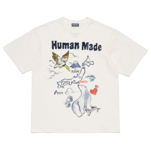 Human Made NEW Graphic T Shirt White front view with printed design Japan streetwear
