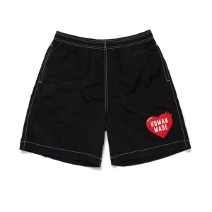 Human Made Swim Shorts BLACK フロントデザイン ブラックショーツ