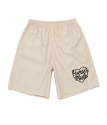 Human Made New Beach Shorts Beige front view with elastic waistband and relaxed fit