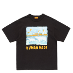 Human Made White Bear Graphic T Shirt Black front view