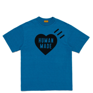 Human Made Heart Graphic T Shirt Blue front view
