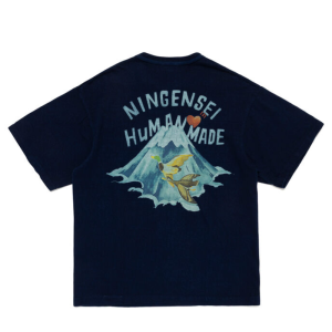 Human Made NINGENSEI AIZOME WA T-SHIRT Blue バックビュ