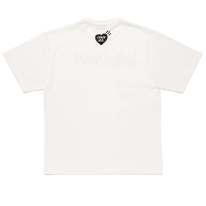 Human Made Polar Bear T Shirt White back view with plain white design