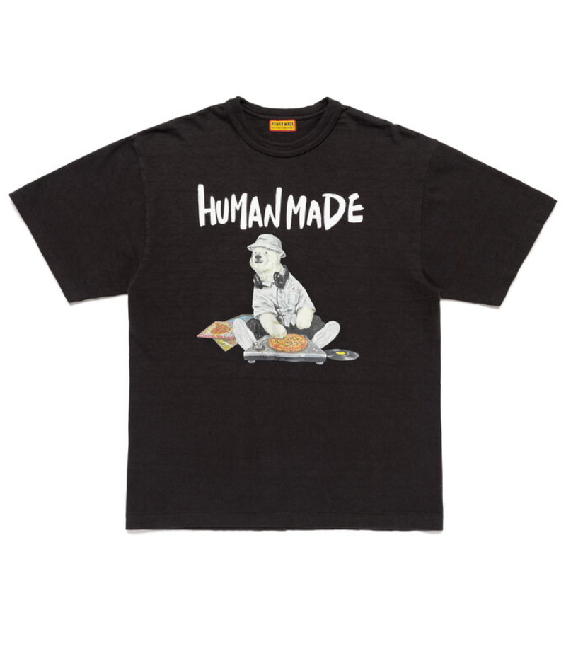 Human Made Polar Bear Black T Shirt Front View Human Made Polar Bear Black T Shirt front view with polar bear graphic