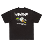 Human Made Duck Graphic T Shirt Black back view with plain black design
