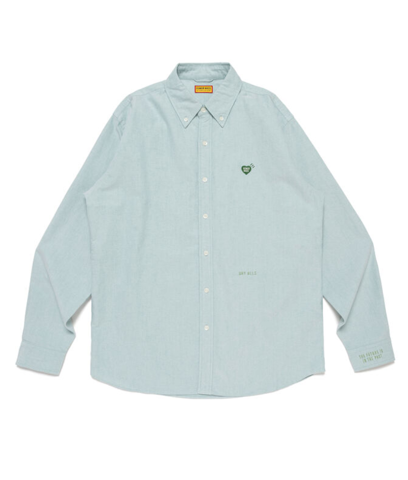 Human Made Oxford Bd Shirt Logo Green Front Human Made Oxford Bd Shirt Logo Green フロントデザイン