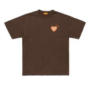 Human Made Orange Heart Graphic T Shirt front view