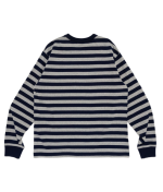 Human Made Striped L/S T-Shirt Navy back view