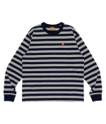 Human Made Striped L/S T-Shirt Navy front view