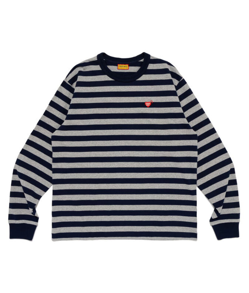 Human Made Striped L/S T-Shirt Navy Front Human Made Striped L/S T-Shirt Navy front view