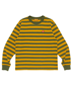 Human Made Striped L/S T-Shirt Olivedrab front view