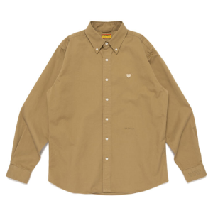 Human Made Heart TWILL BD Shirt Beige front view