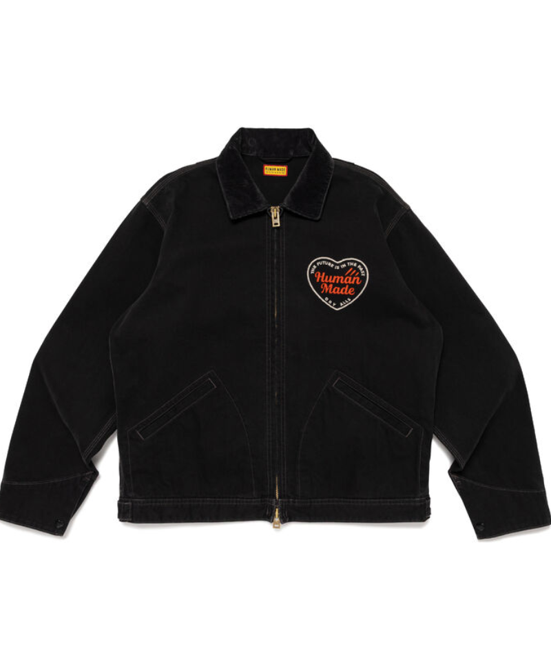 Human Made ZIP-UP Work Jacket Black Front Human Made ZIP-UP Work Jacket Black front view