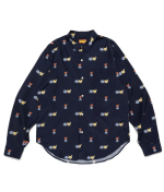 Human Made Heart Printed Shirt Navy front view