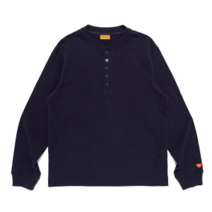 Human Made Henley Navy Neck Shirt front view