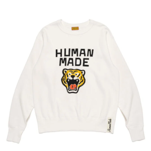 Human Made Tiger Tsuriami Sweatshirt White front view